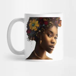 Black Woman in Flower Headdress Mug